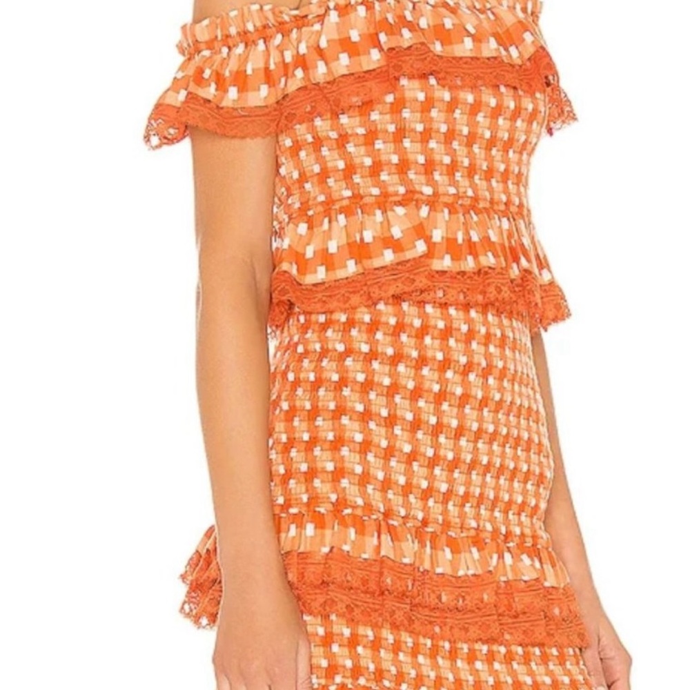 Tularosa Vibrant Orange Ruffle Top
